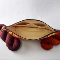 Burgundy with Sweetgum Leaves Bag No. 5 - The Large Zip Project Bag