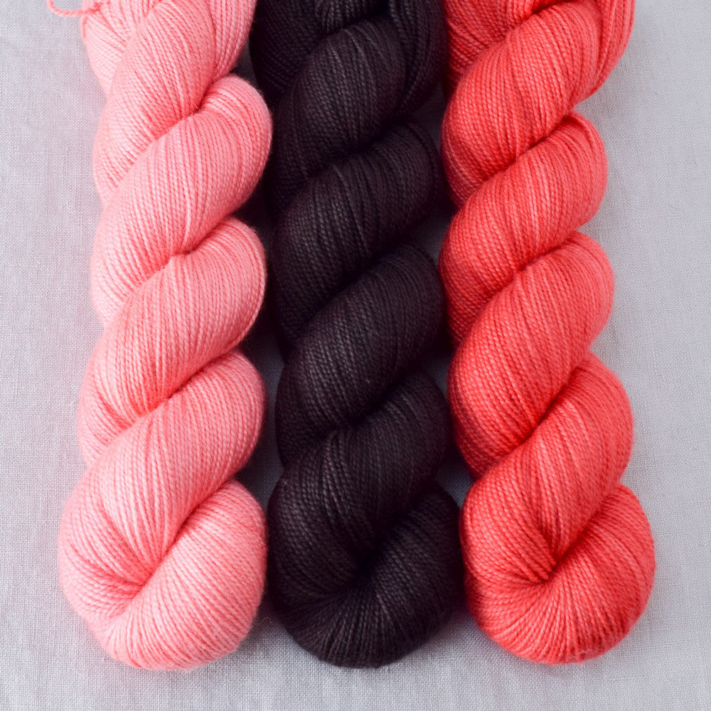 Cacao, Coral, Dahlia - Miss Babs Yummy 2-Ply Trio