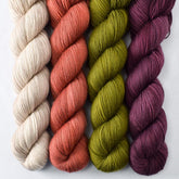 Canyon Wren, Coastal Fog, Moss, Plum - Miss Babs Yummy 2-Ply Quartet