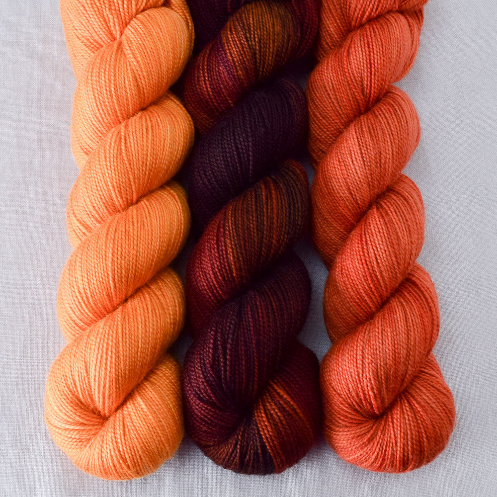 Carnelian, Saffron, Volcainc Eruption - Miss Babs Yummy 2-Ply Trio