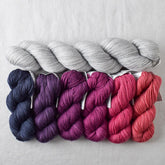 Cascara Gradient Set and Quicksilver Yummy 2-Ply - Shawl Set