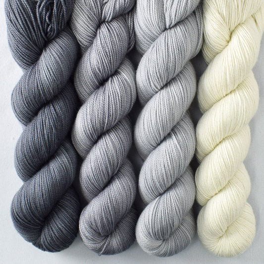 Catbird, Shale, Quicksilver, Naked - Miss Babs Yummy 2-Ply and Estrellita Quartet