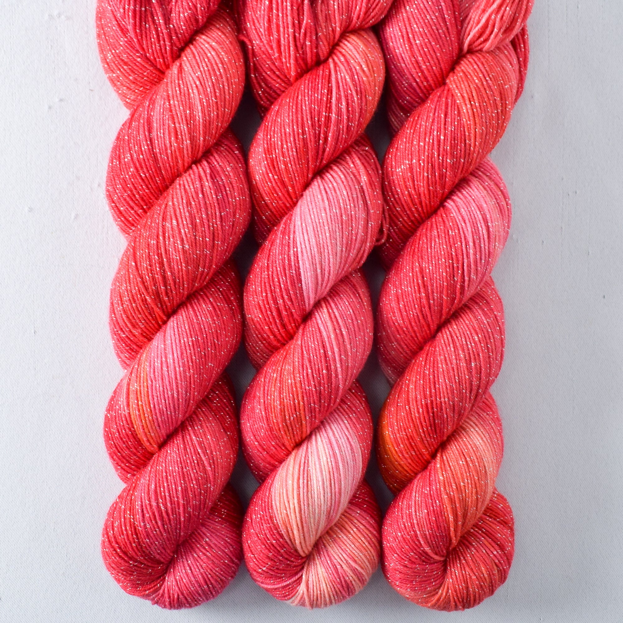 Chasing Dawn - Miss Babs Estrellita fingering weight superwash merino and Lurex yarn