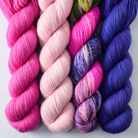 Clematis, Puffy Jacket, Sugar, Zombie Honeymoon - Miss Babs Yummy 2-Ply and Estrellita Quartet