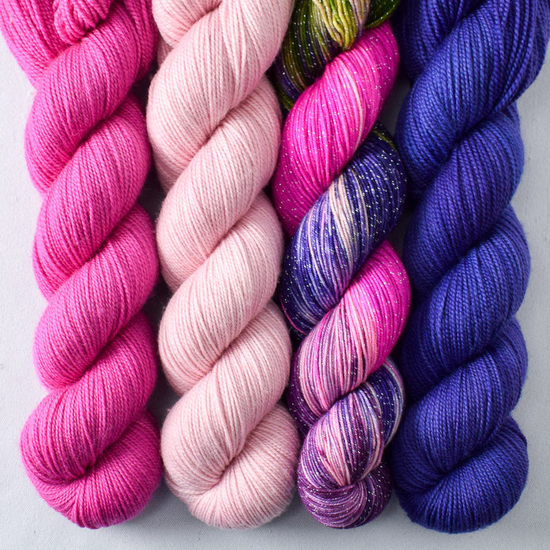 Clematis, Puffy Jacket, Sugar, Zombie Honeymoon - Miss Babs Yummy 2-Ply and Estrellita Quartet