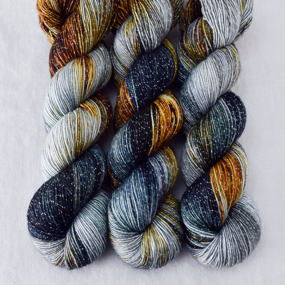 Coffee Break - Miss Babs Estrellita fingering weight superwash merino and Lurex yarn