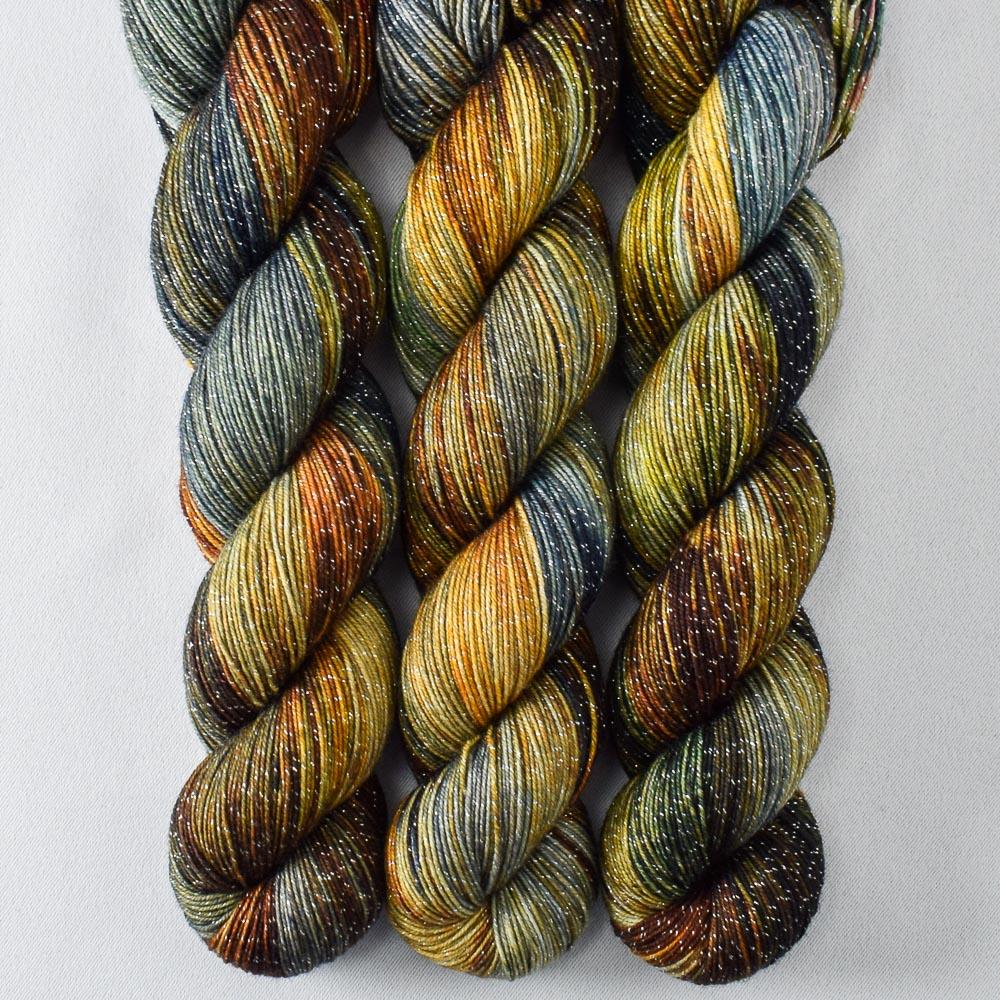 Coffee Break - Miss Babs Estrellita fingering weight superwash merino and Lurex yarn