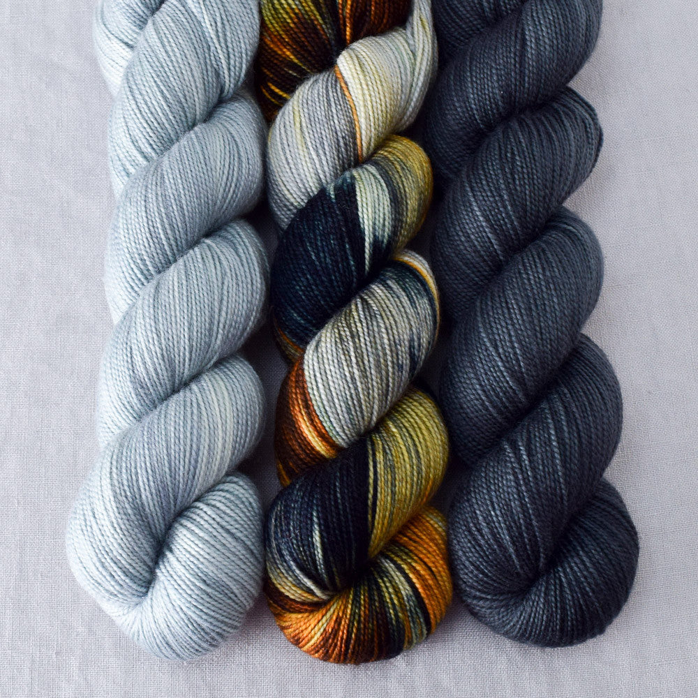 Oregon Mist, Coffee Break, Lead - Miss Babs Yummy 2-Ply Trio