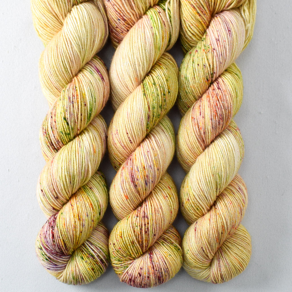 Coming Home - Miss Babs Estrellita fingering weight superwash merino and Lurex yarn