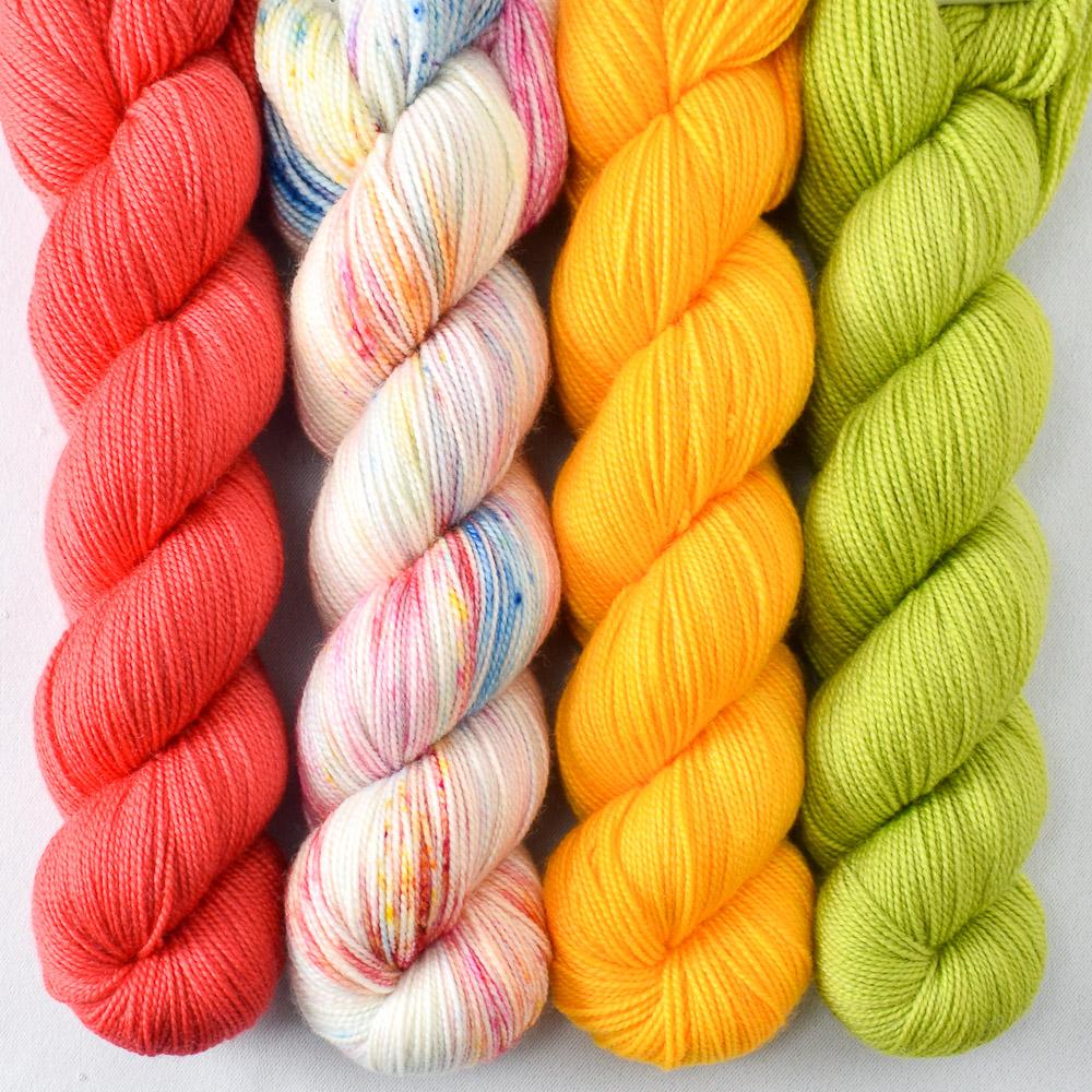 Coral, Ghoulish, Hitchhikers Birthday, Squash Blossom - Miss Babs Yummy 2-Ply Quartet