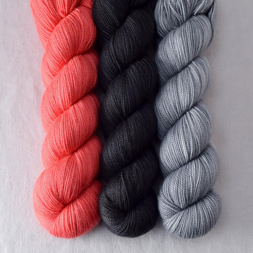 Coral, Obsidian, Slate - Miss Babs Yummy 2-Ply Trio