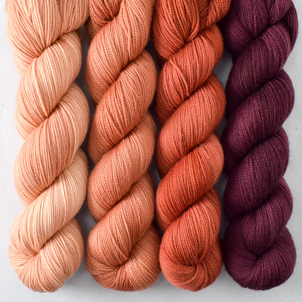 Cordovan, Earthenware, Flummery, and Glowing Lantern - Miss Babs Yummy 2-Ply Quartet