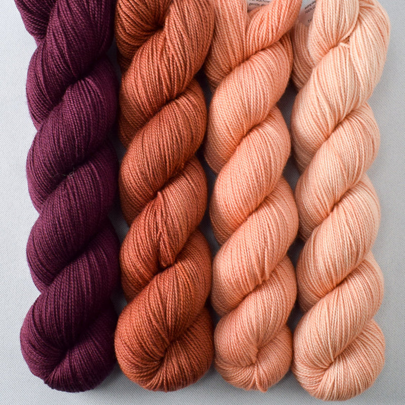 Cordovan, In for a Penny, Paprika, Wild Tulip - Miss Babs Yummy 2-Ply Quartet