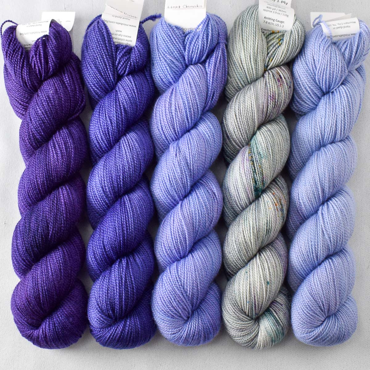 Coronet, Mind Games, Light Clematis, Opaline Violet, Dutch Iris 1 - Miss Babs Glittering Snowscape Shawl Set