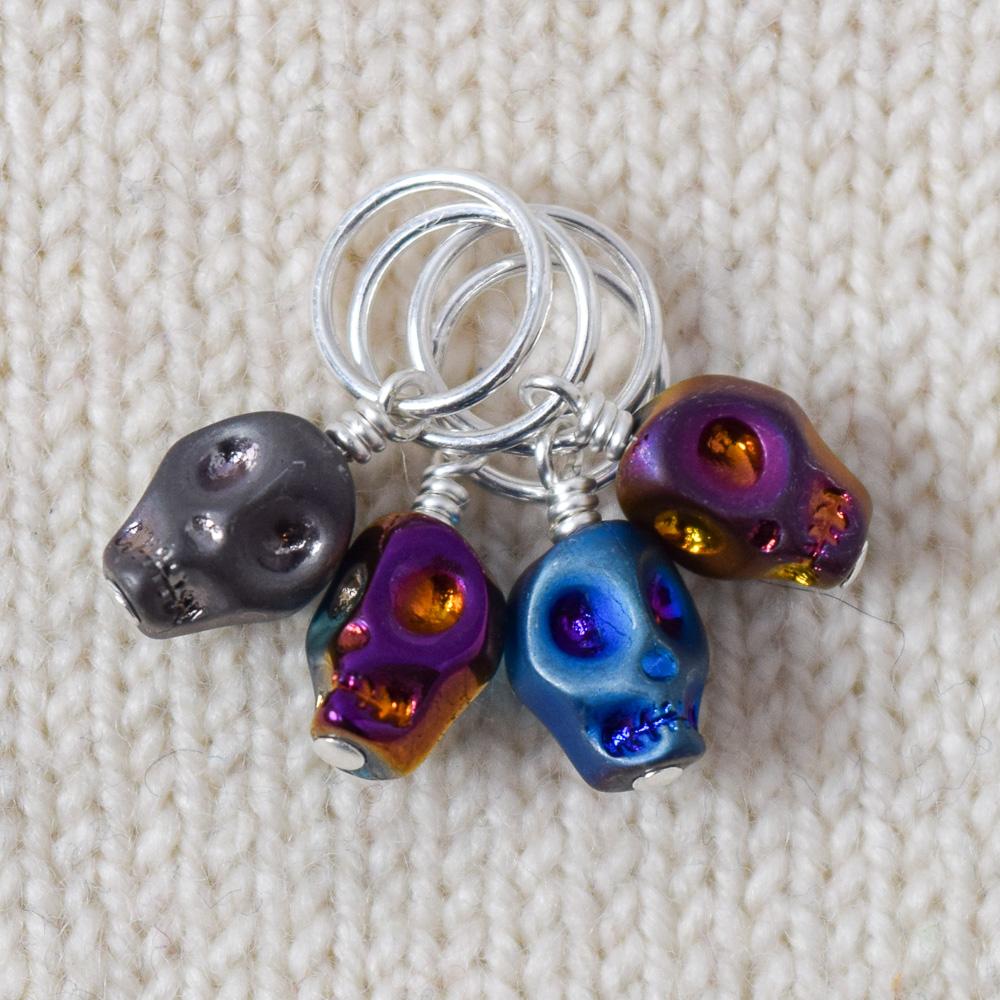 Crystal Skull Blue - Miss Babs Stitch Markers