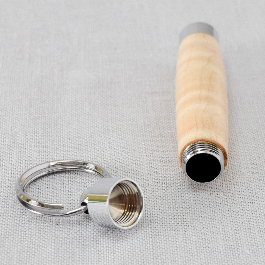 Curly Maple Hand Turned Darning Needle Holder