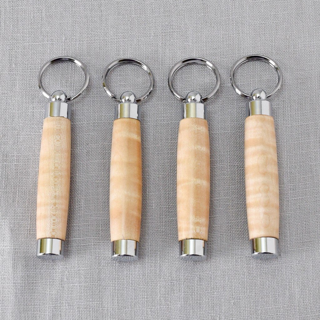Curly Maple Hand Turned Darning Needle Holder - Miss Babs Notions