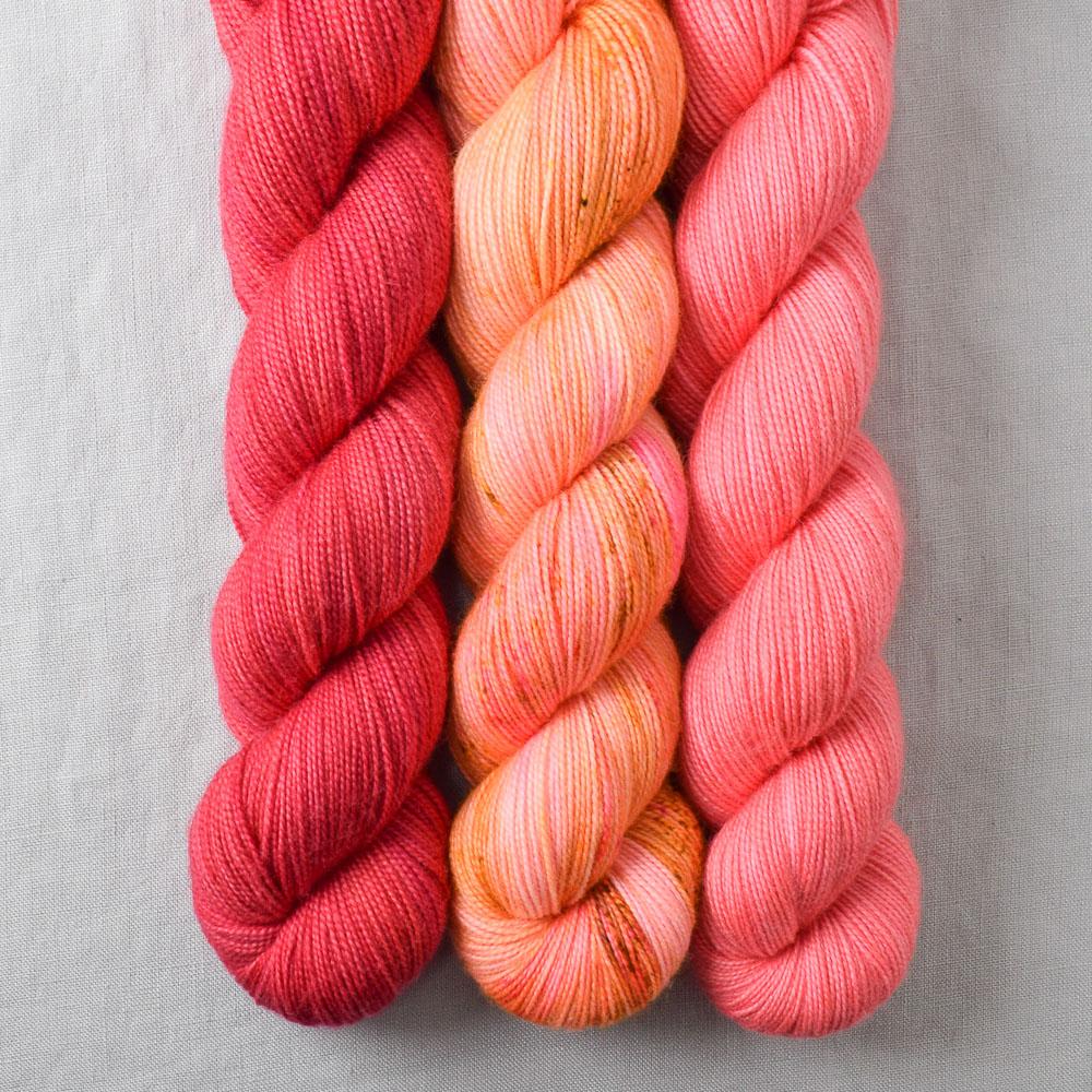 Dahlia, Dancing Spirit, Lady Bug - Miss Babs Yummy 2-Ply Trio