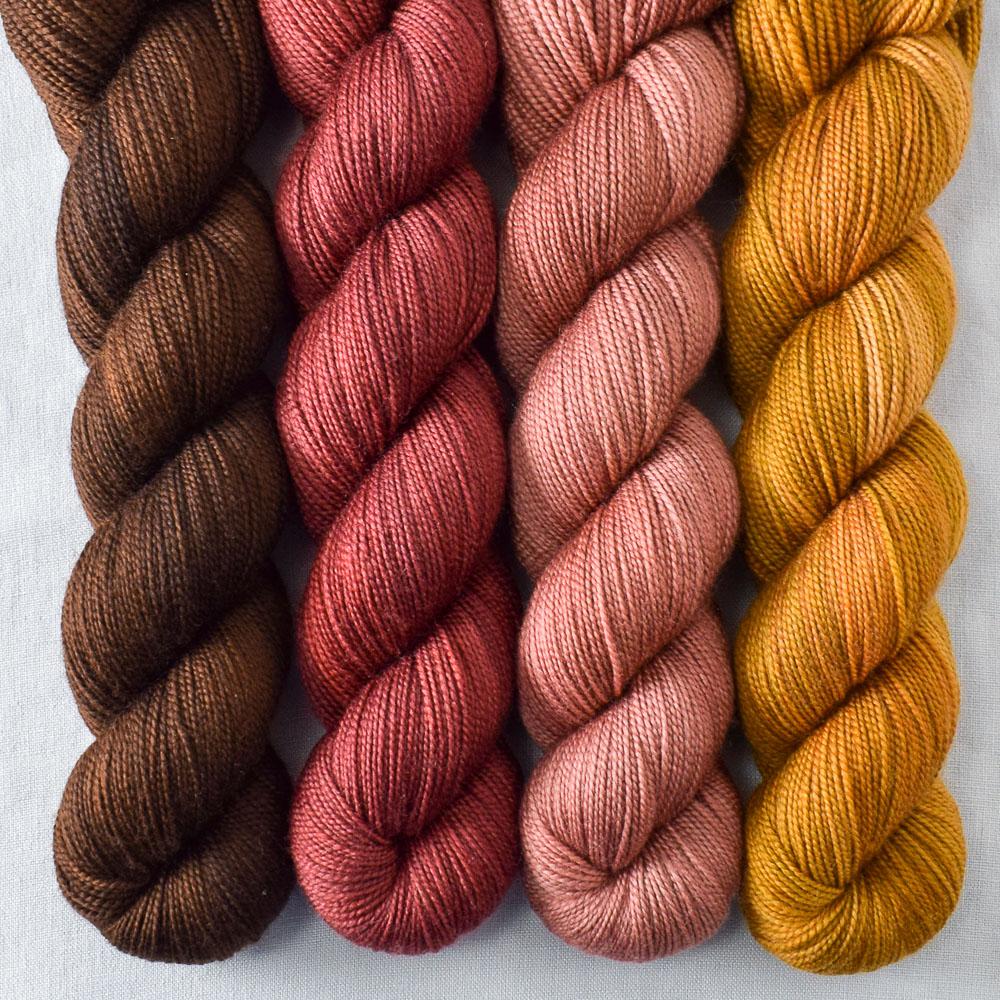 Dark Chocolate, Old Gold, Chimayo, Sumach - Miss Babs Yummy 2-Ply Quartet