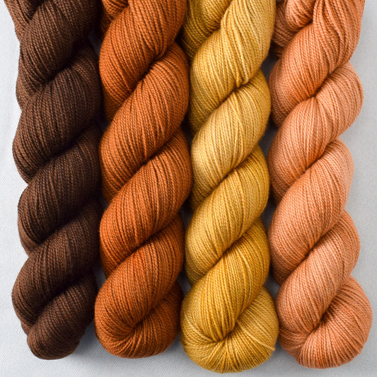 Dark Chocolate, Roasted Pumpkin, Filigree, Big Sur - Miss Babs Yummy 2-Ply Geogradient Set