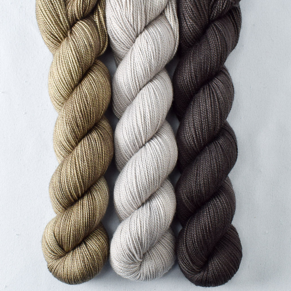 Dark Pegasus, Fleur de Sel, Riverside - Miss Babs Yummy 2-Ply Trio