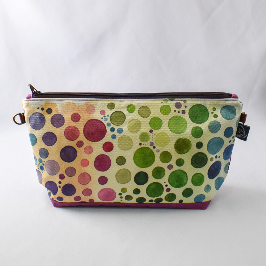 Deep Fuchsia with Multi Bubbles Bag No. 5 - The Large Zip Project Bag