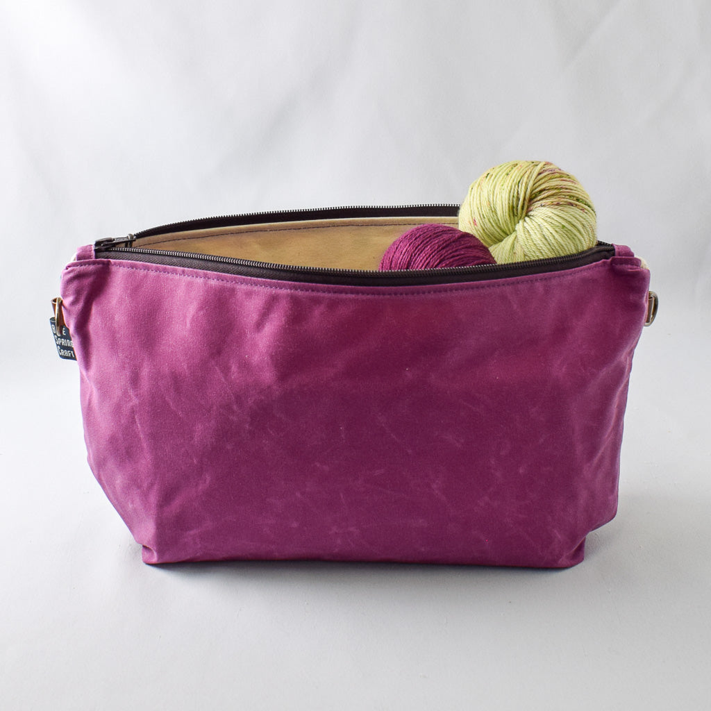 Deep Fuchsia with Multi Bubbles Bag No. 5 - The Large Zip Project Bag