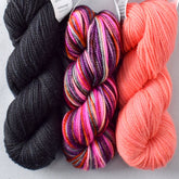 Deep Sea Jellyfish, Obsidian, Pink Grapefruit - Miss Babs Toe Trio