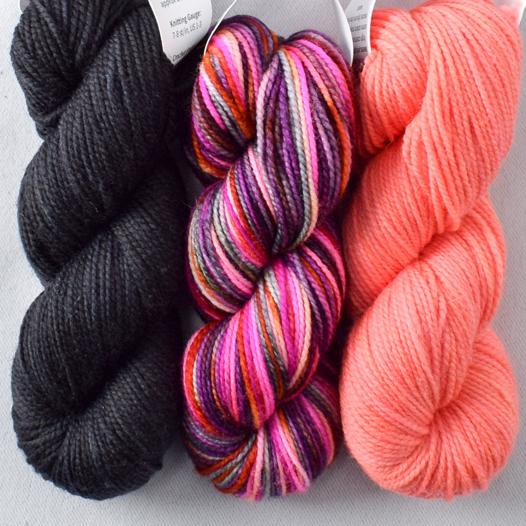 Deep Sea Jellyfish, Obsidian, Pink Grapefruit - Miss Babs Toe Trio