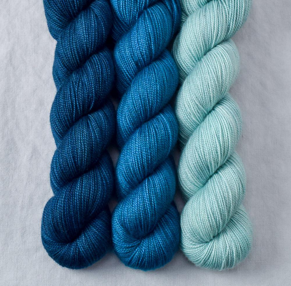 Deer Moss, Franklin, Sea Teal - Miss Babs Yummy 2-Ply Trio
