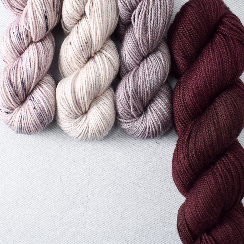 Earl Grey, Pink Passion, Sea Shell with Mahogany - Miss Babs Frostblossom Cowl Set
