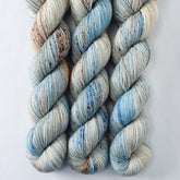 Eastern Bluebird - Miss Babs Estrellita fingering weight superwash merino and Lurex yarn