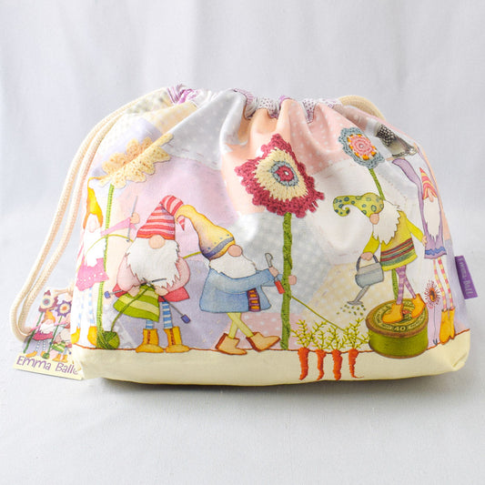 Emma Ball Ltd. Crafting Gnomes Drawstring Bag - Miss Babs Notions