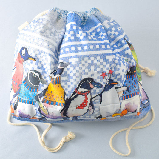 Emma Ball Penguins in Pullovers Drawstring Bag - Miss Babs Notions