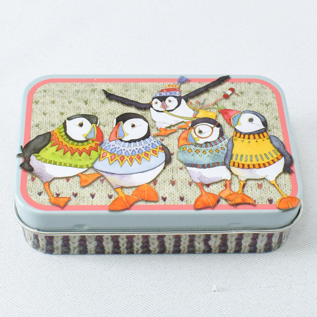 Emma Ball Woolly Puffin II Mini Rectangular Tin - Miss Babs Notions