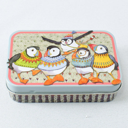 Emma Ball Woolly Puffin II Mini Rectangular Tin - Miss Babs Notions