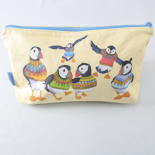 Emma Ball Wooly Puffins Zipped Pouch - Miss Babs Notions