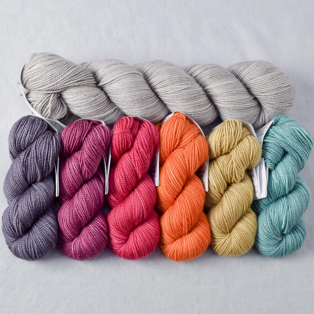 Endpapers Gradient and Fleur de Sel Yummy 2-Ply - Shawl Set
