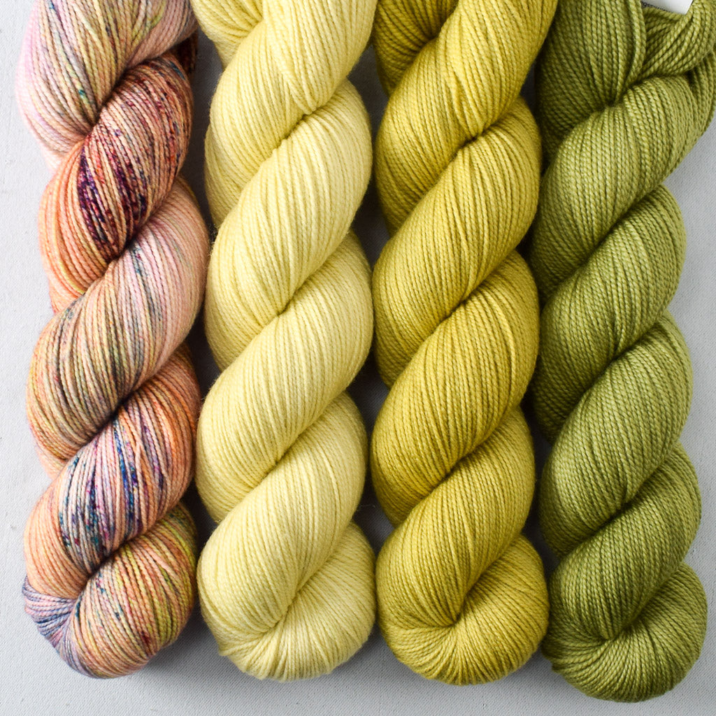 Exuberance, Rutile Quartz, Chrysoberyl, Fiddlehead - Miss Babs Yummy 2-Ply Quartet