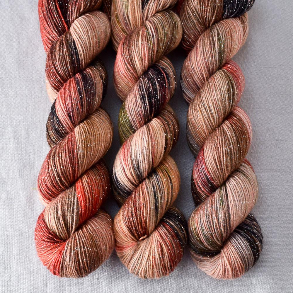 Favorite Boots - Miss Babs Estrellita fingering weight superwash merino and Lurex yarn