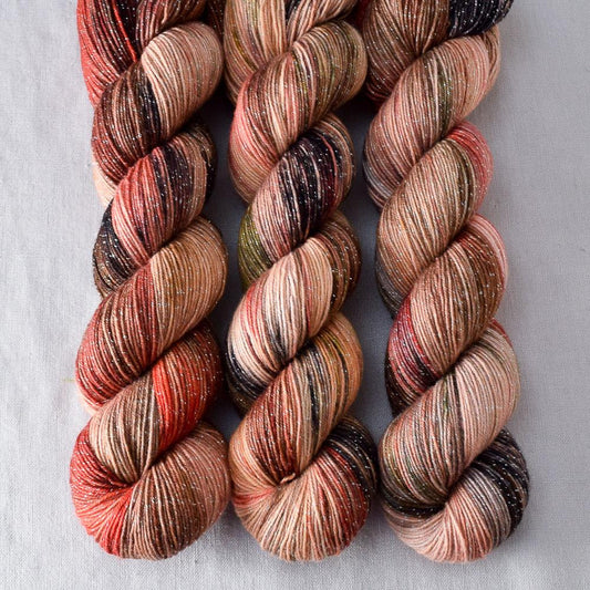 Favorite Boots - Miss Babs Estrellita fingering weight superwash merino and Lurex yarn