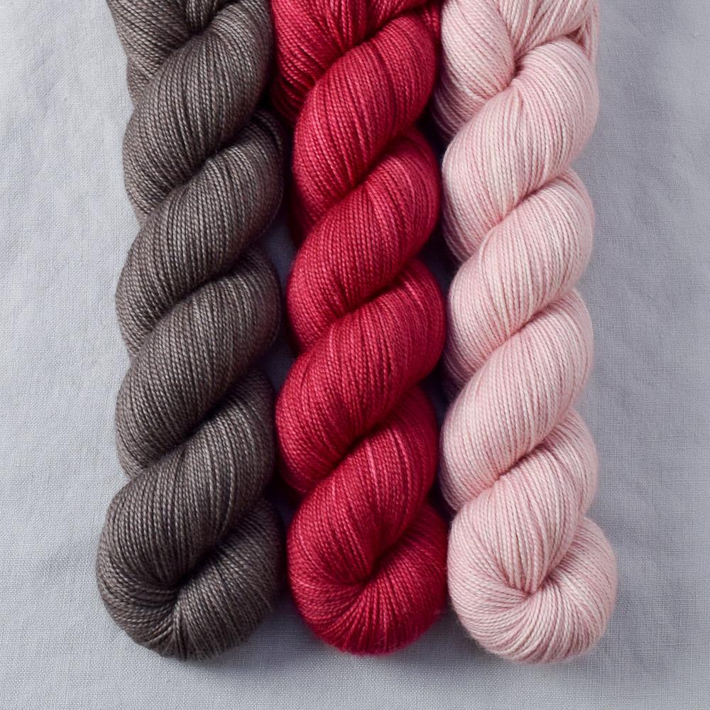 Field Mouse, Ruby Spinel, Sugar - Miss Babs Yummy 2-Ply Trio