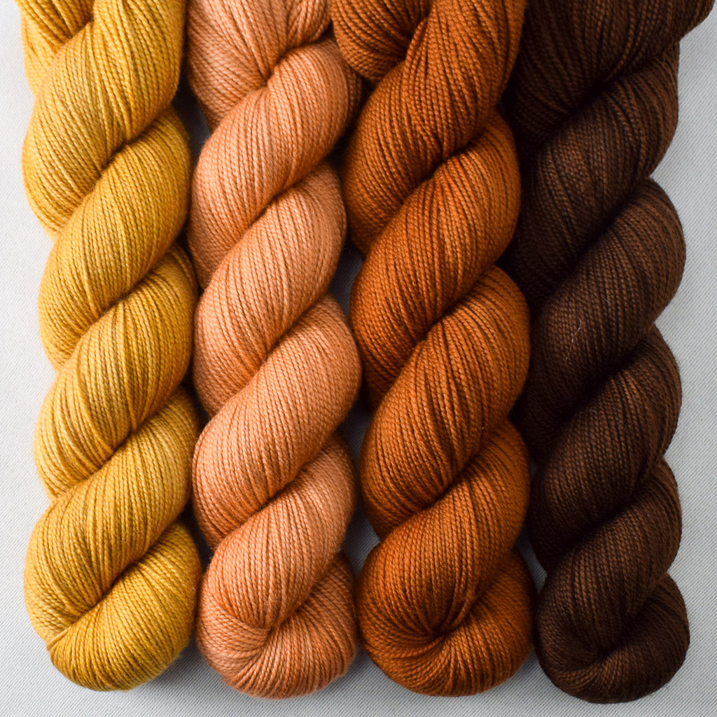 Filigree, Big Sur, Roasted Pumpkin, Dark Chocolate - Miss Babs Yummy 2-Ply Quartet