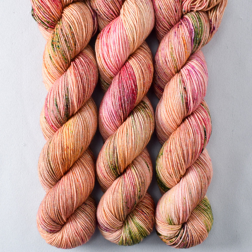 Flower Boxes - Miss Babs Estrellita fingering weight superwash merino and Lurex yarn