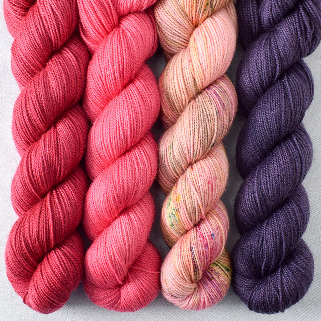 Flower Boxes, Lilacs, Lotus, Ruby Spinel - Miss Babs Yummy 2-Ply Quartet
