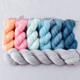 Fun in the Sun Gradient and Quicksilver Yummy 2-Ply - Shawl Set