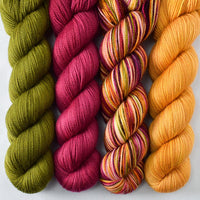 Garden Party, Moss, Turmeric, Zinfandel - Miss Babs Yummy 2-Ply Quartet