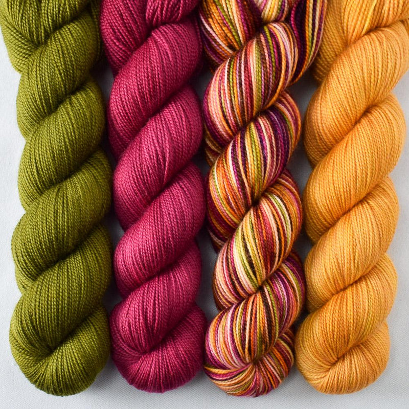 Garden Party, Moss, Turmeric, Zinfandel - Miss Babs Yummy 2-Ply Quartet