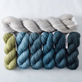 German Waterways Gradient Set and Fleur de Sel Yummy 2-Ply - Shawl Set