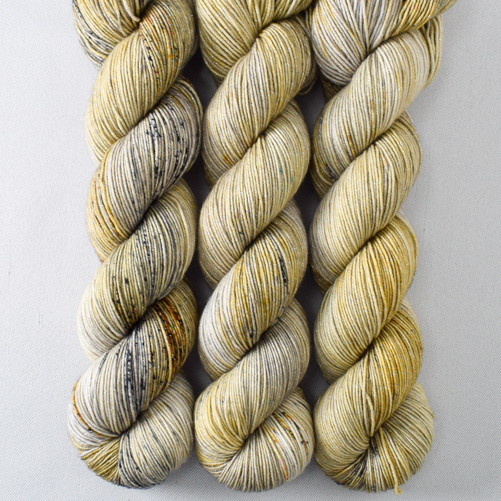 Gold Rush - Miss Babs Estrellita fingering weight superwash merino and Lurex yarn